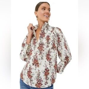Tuckernuck Cerise Falling Flowers Blouse